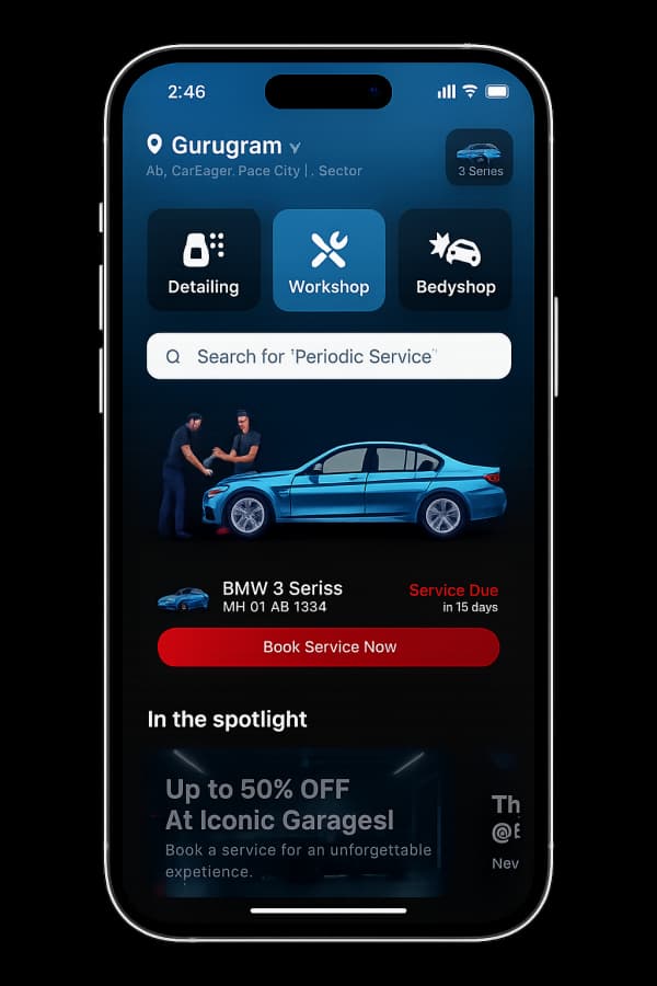 CarEager Mobile App Interface